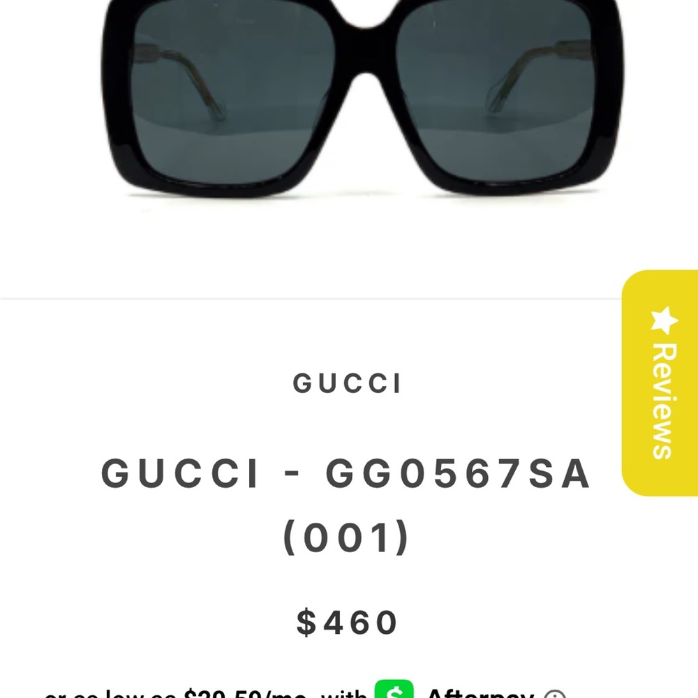 Gucci Black Square Sunglasses